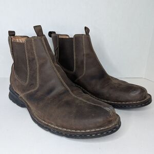 Clarks Men's 78842 Chelsea Brown Leather Slip-On Uranium Ankle Boots Size 13